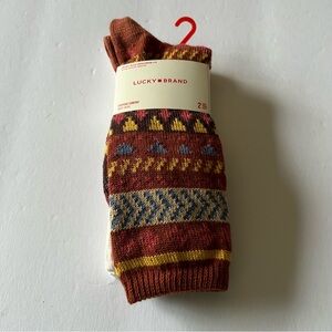 LUCKY BRAND 2 PAIR WOMEN’S BOOT SOCKS OS NWT